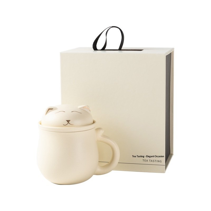 Ceramic Tea Infuser Cup With Separate Tea And Water Compartments - Image 3