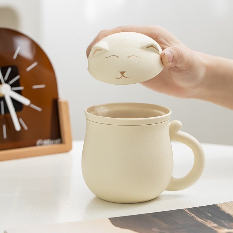 Ceramic Tea Infuser Cup With Separate Tea And Water Compartments - Image 5