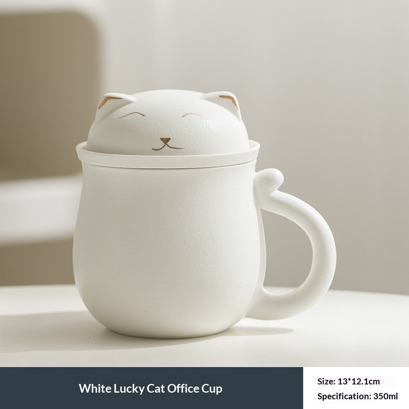 Ceramic Tea Infuser Cup With Separate Tea And Water Compartments - Image 9