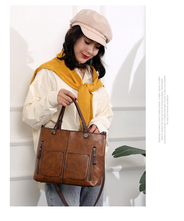 Retro Large-capacity Handbags Simple Crossbody Shoulder Bags For Women - Image 9